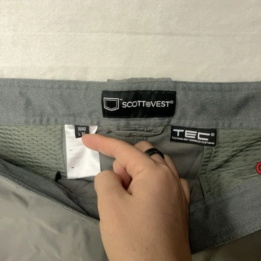SCOTTeVEST Shorts Mens 42 Gray TEC 8 Pockets Nylon Outdoor Hiking Tactical